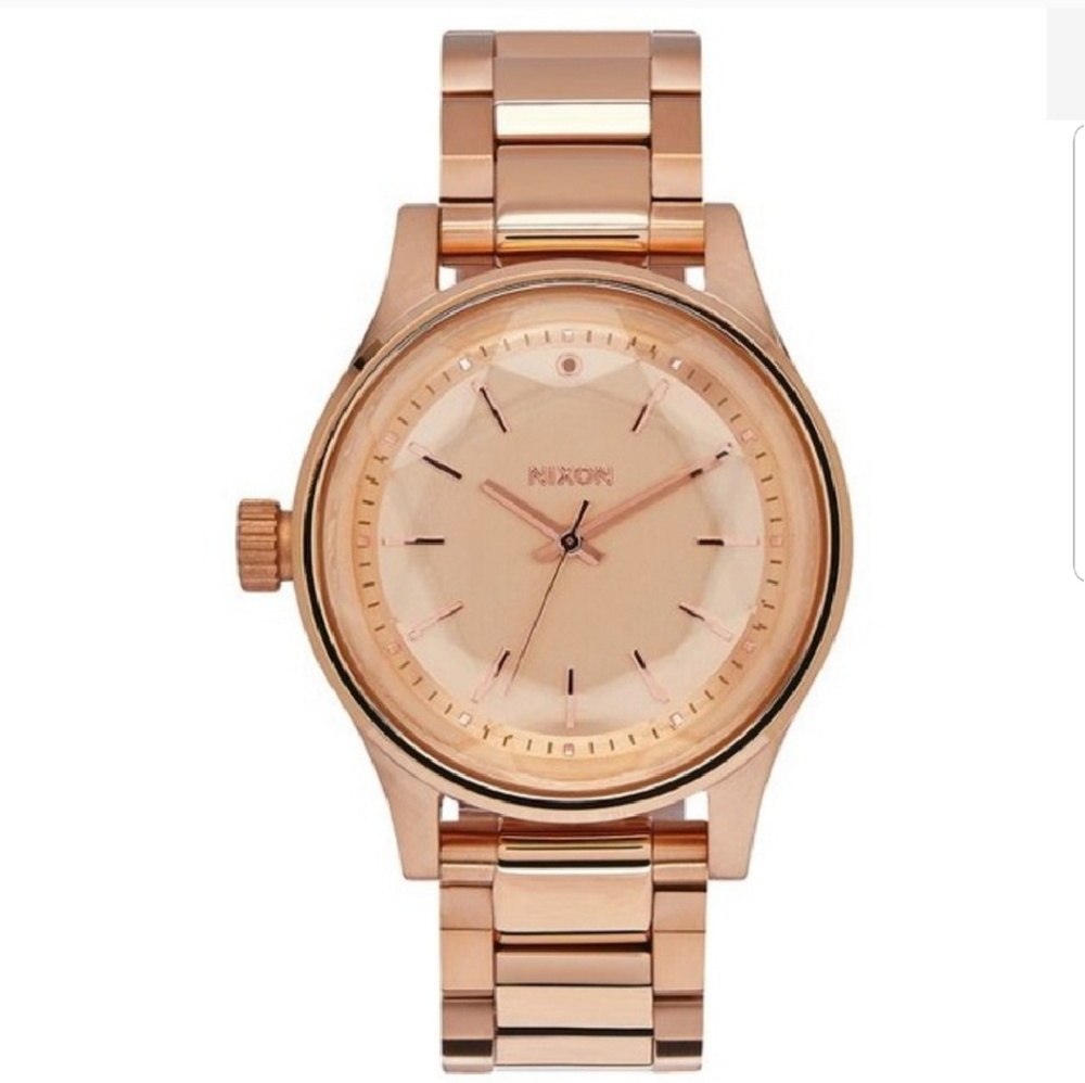 NWT NIXON FACET 38 women's watch Rose Gold